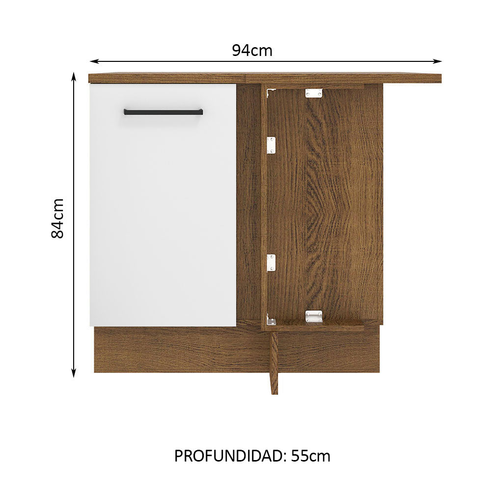 Bajo Mesada 94 cm Sin cajones 1 Puerta Agata Marrón/Blanco - Image 2