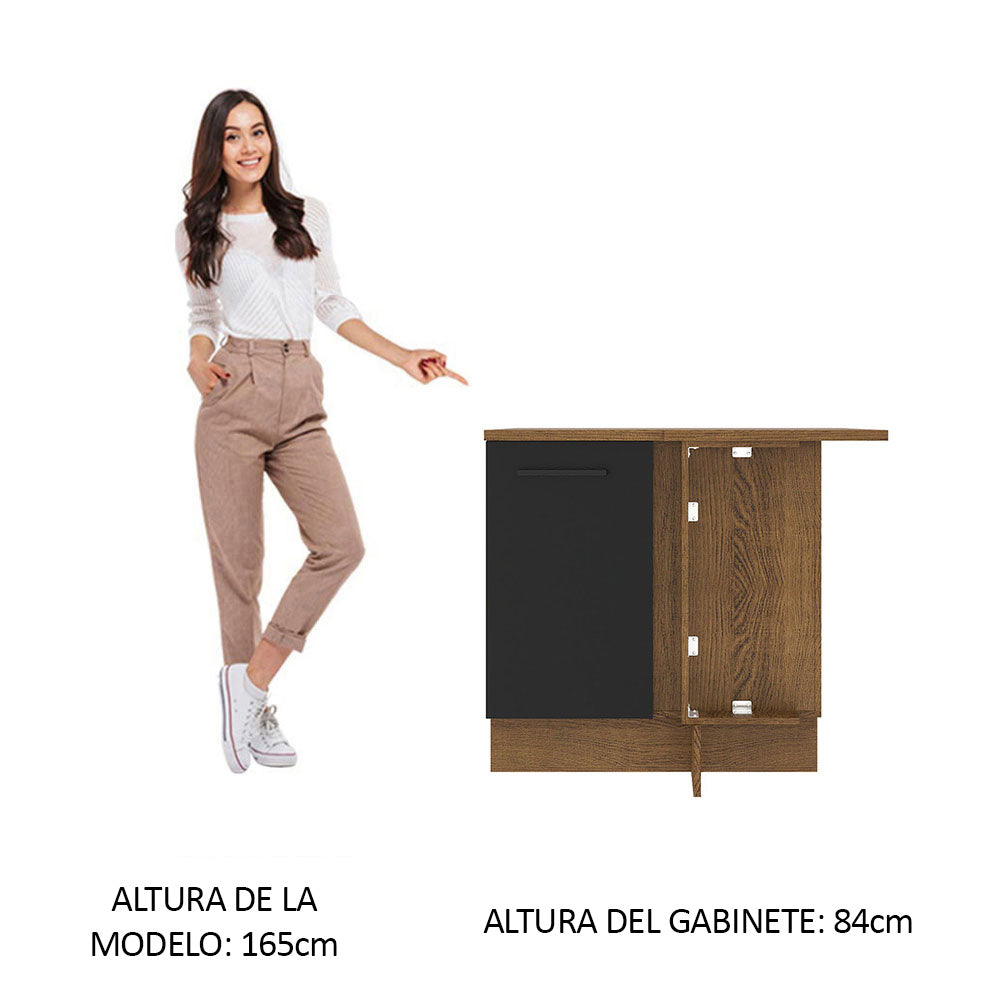 Bajo Mesada 94 cm Sin cajones 1 Puerta Agata Marrón/Negro - Image 3