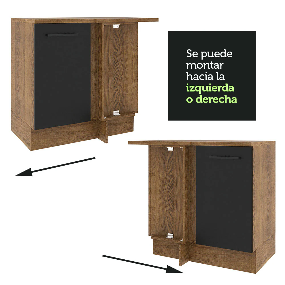 Bajo Mesada 94 cm Sin cajones 1 Puerta Agata Marrón/Negro - Image 8