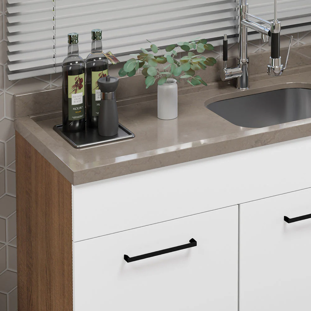 Bajo Mesada Agata 150 cm 2 Puertas y 2 Cajones (Sin Mesada) Marrón/Blanco - Image 7