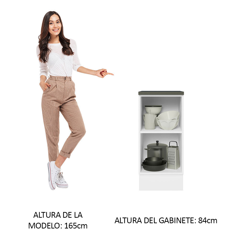 Bajo Mesada Cocina 100% MDF 35 cm 1 Puerta Blanco/Marrón Acordes Madesa - Image 3