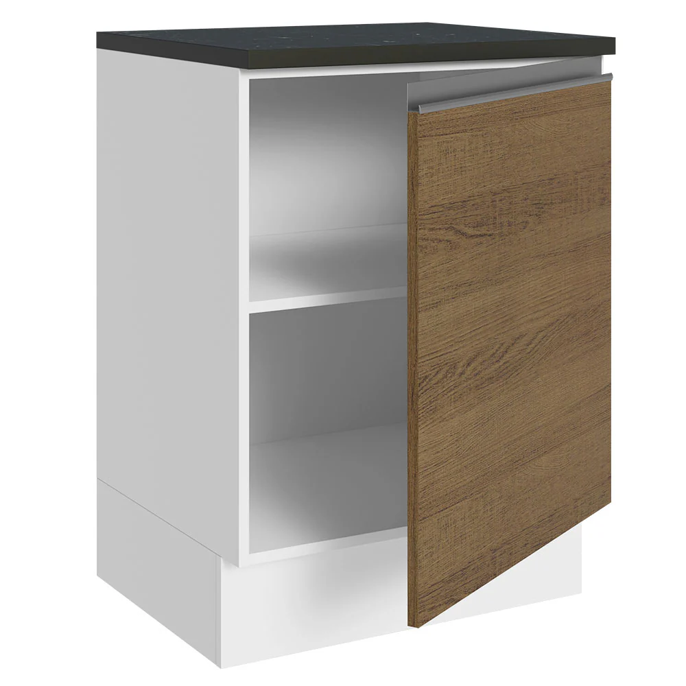 Bajo Mesada Cocina 100% MDF 60 cm 1 Puerta Blanco/Marrón Acordes Madesa - Image 5