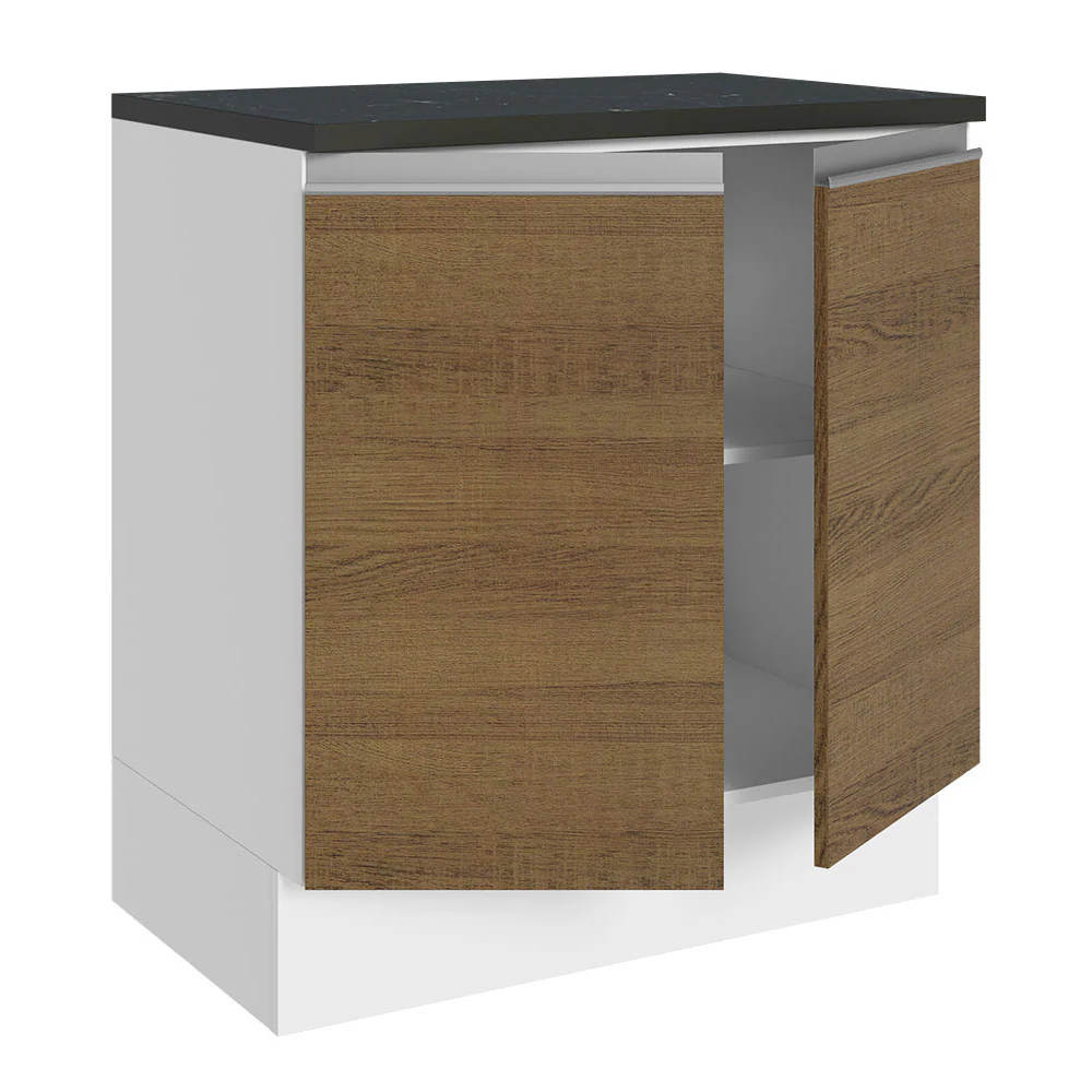 Bajo Mesada Cocina 100% MDF 70 cm 2 Puertas Blanco/Marrón Acordes Madesa - Image 5
