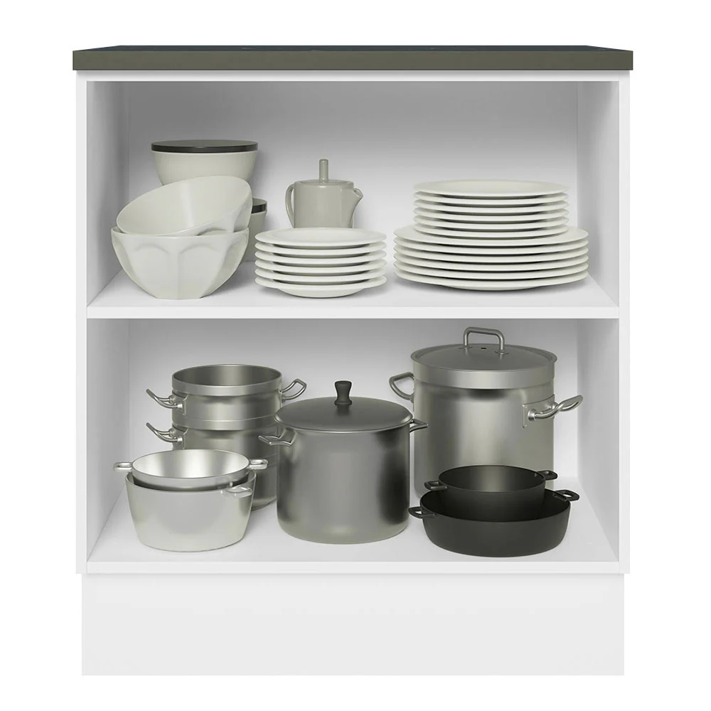 Bajo Mesada Cocina 100% MDF 70 cm 2 Puertas Frentes Blanco Brillante Acordes Madesa - Image 6