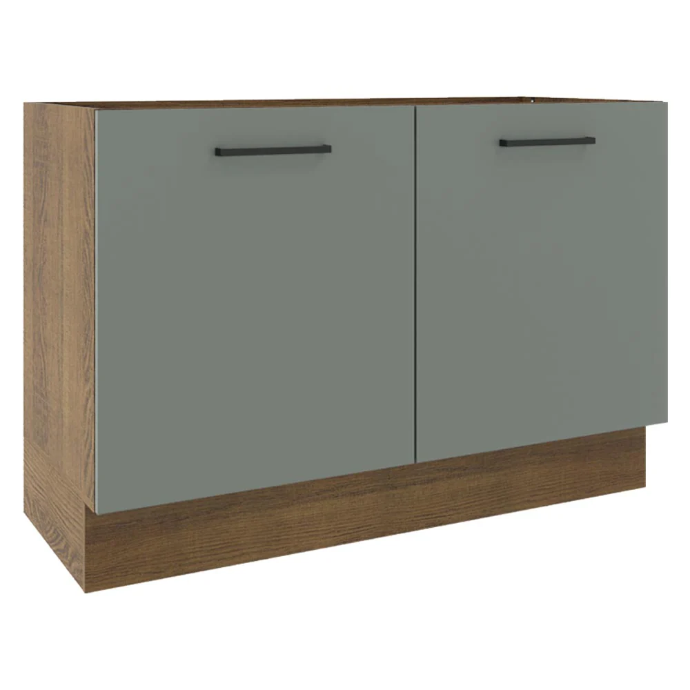 Bajo Mesada Cocina 120 x 60 cm 2 Puertas (Sin Mesada) Marrón/Gris Agata Madesa