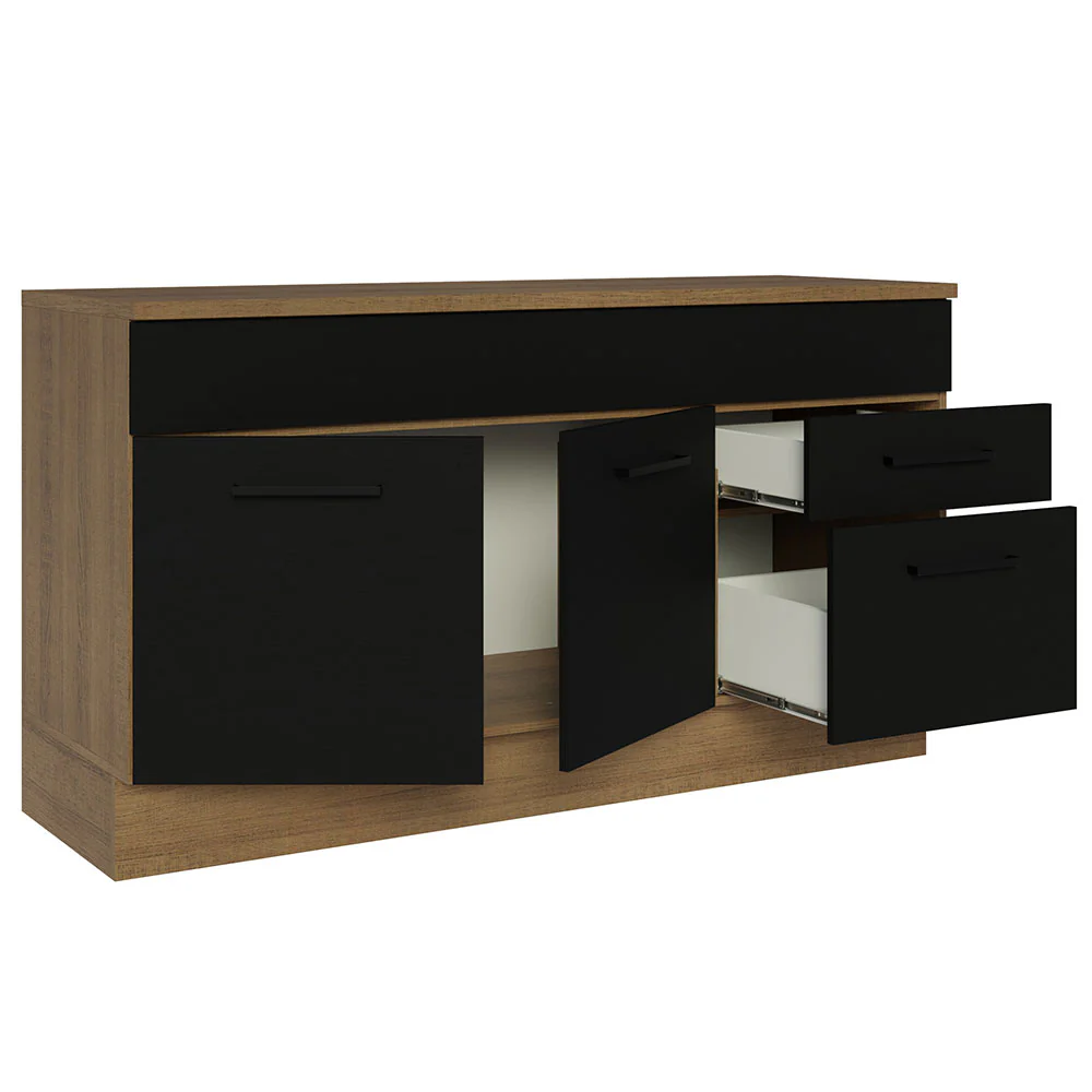 Bajo Mesada Cocina 150 cm 2 Cajones 2 Puertas (Con Mesada) Marrón/Negro Agata Madesa - Image 7