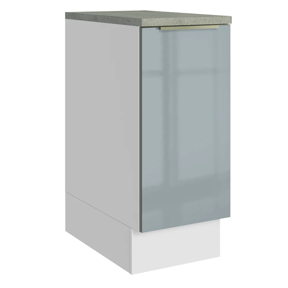 Bajo Mesada Cocina 35 x 60 cm 1 Puerta (Con Mesada) Blanco/Gris Lux Madesa