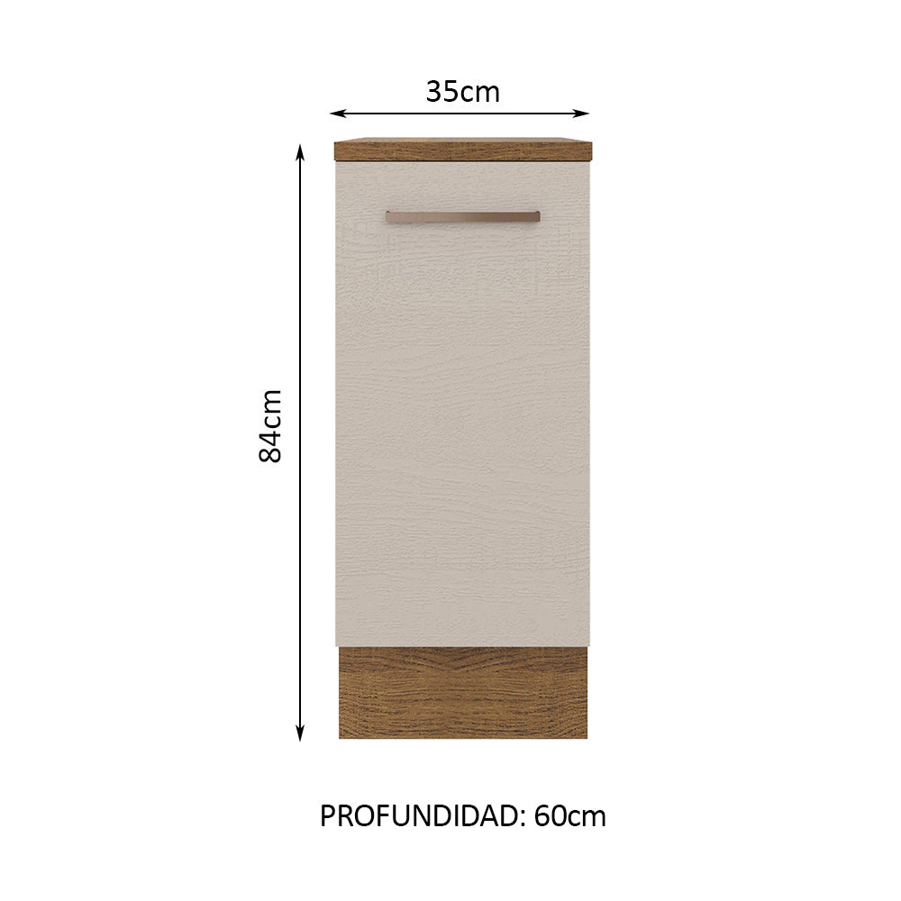 Bajo Mesada Cocina 35 x 60 cm 1 Puerta (Con Mesada) Marrón/Crema Agata Madesa - Image 2