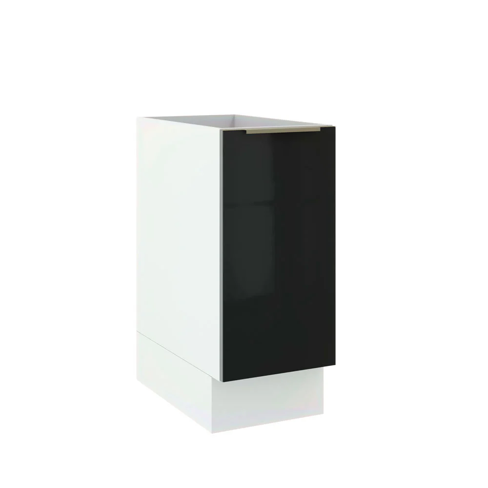 Bajo Mesada Cocina 35 x 60 cm 1 Puerta (Sin Mesada) Blanco/Negro Lux Madesa