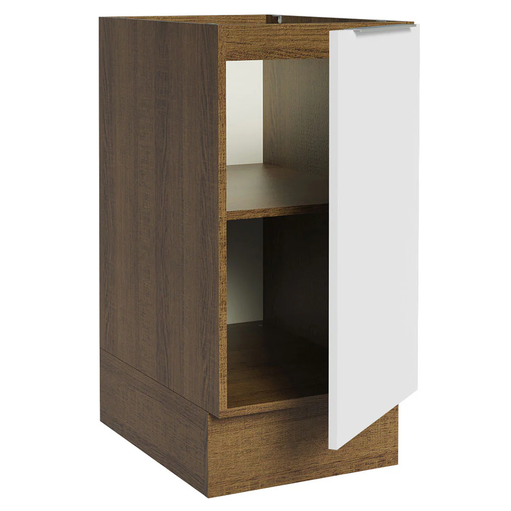 Bajo Mesada Cocina 35 x 60 cm 1 Puerta (Sin Mesada) Marrón/Blanco Stella Madesa - Image 7