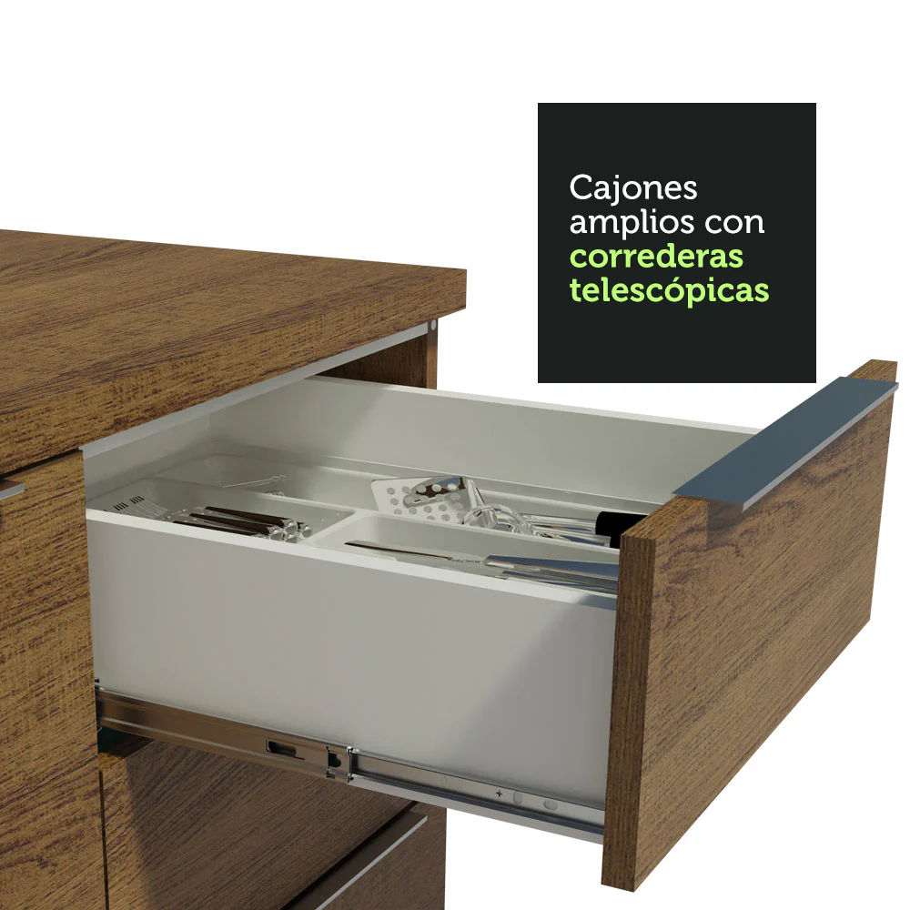Bajo Mesada Cocina 40 cm 3 Cajones Marrón Stella Madesa - Image 4