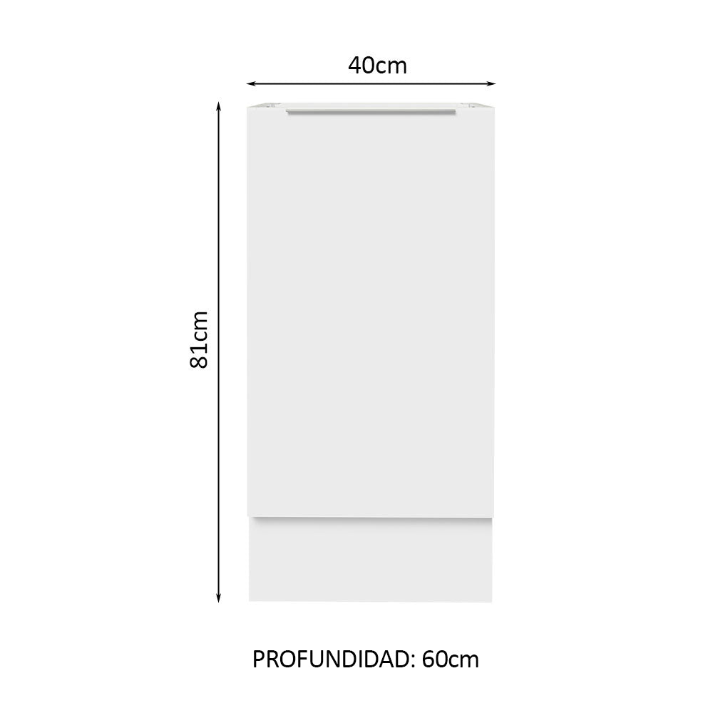 Bajo Mesada Cocina 40 x 60 cm 1 Puerta (Sin Mesada) Blanco Stella Madesa - Image 2