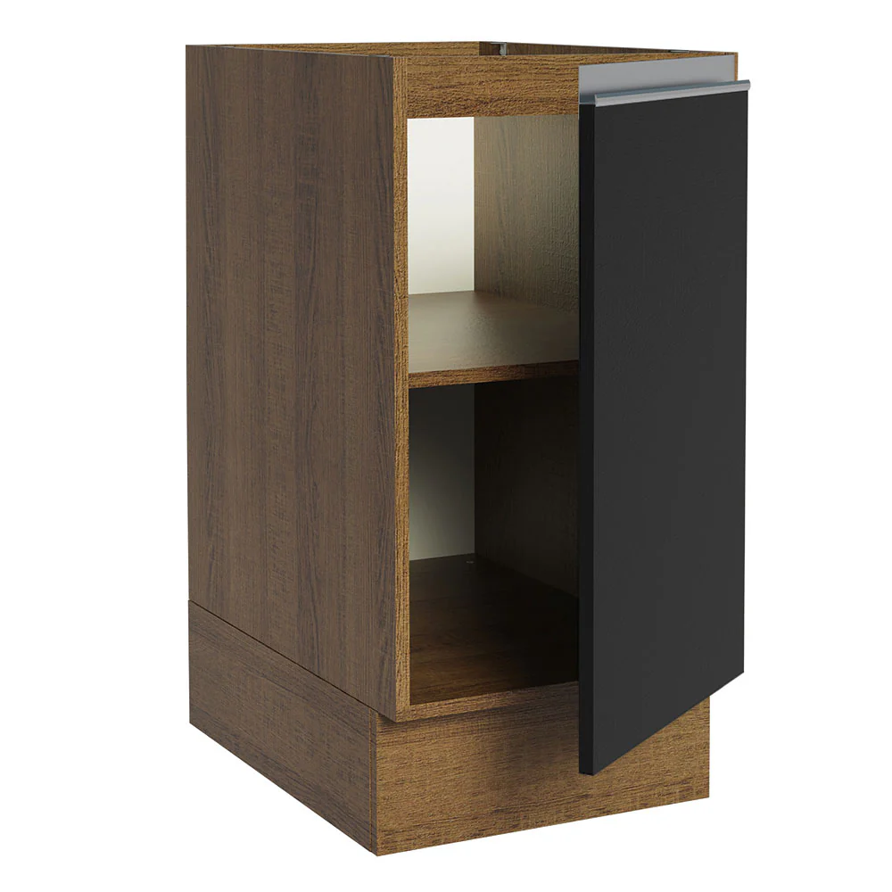Bajo Mesada Cocina 40 x 60 cm 1 Puerta (Sin Mesada) Marrón/Negro Glamy Madesa - Image 7