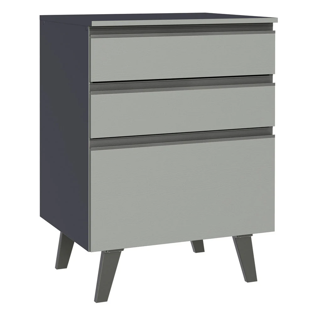 Bajo Mesada Cocina 60 cm 3 Cajones con Patas Gris Nice Madesa