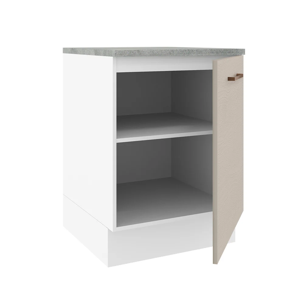 Bajo Mesada Cocina 60 x 60 cm 1 Puerta (Con Mesada) Blanco/Crema Agata Madesa - Image 6