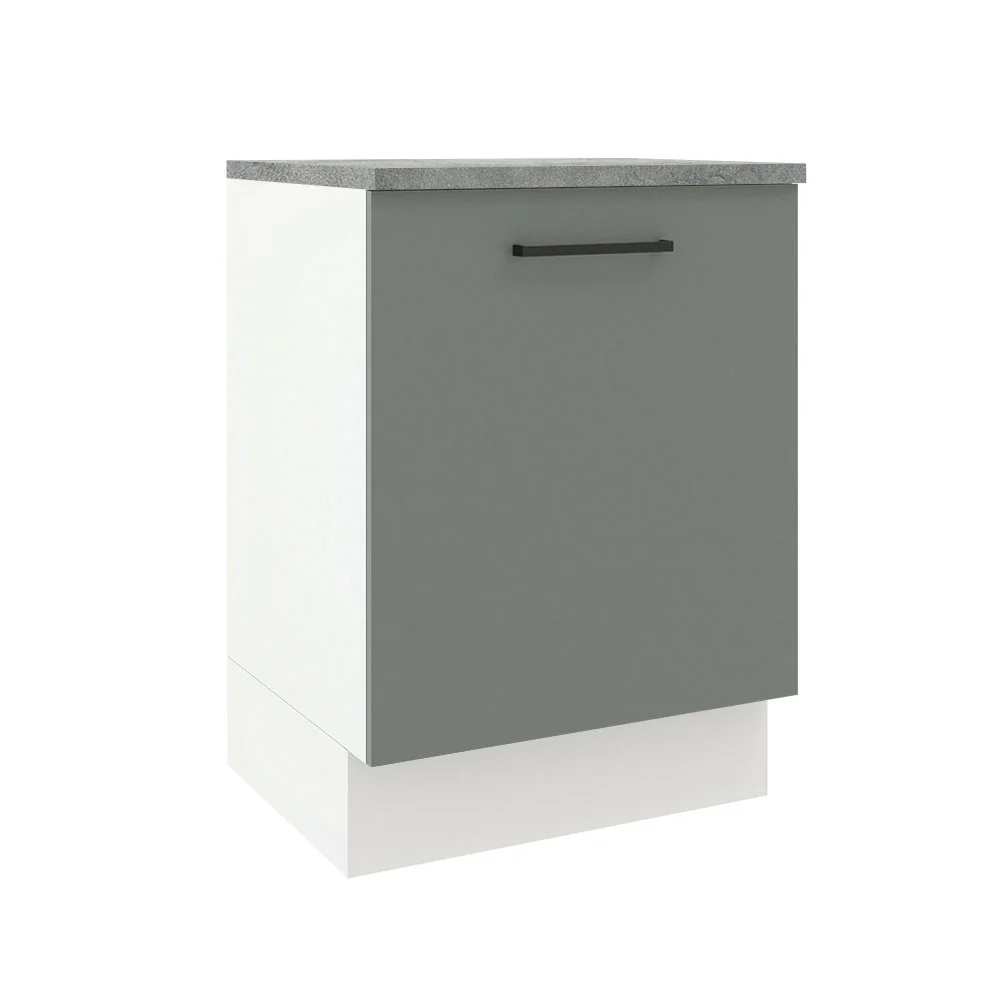 Bajo Mesada Cocina 60 x 60 cm 1 Puerta (Con Mesada) Blanco/Gris Agata Madesa