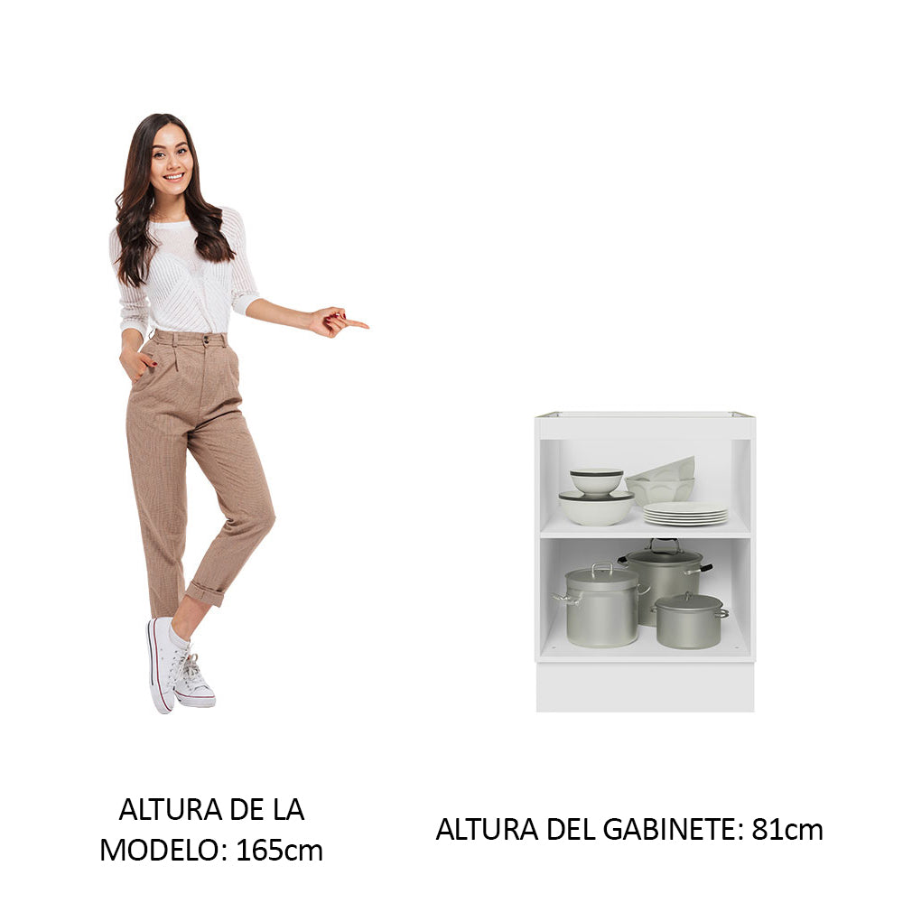 Bajo Mesada Cocina 60 x 60 cm 1 Puerta (Sin Mesada) Blanco Glamy Madesa - Image 6