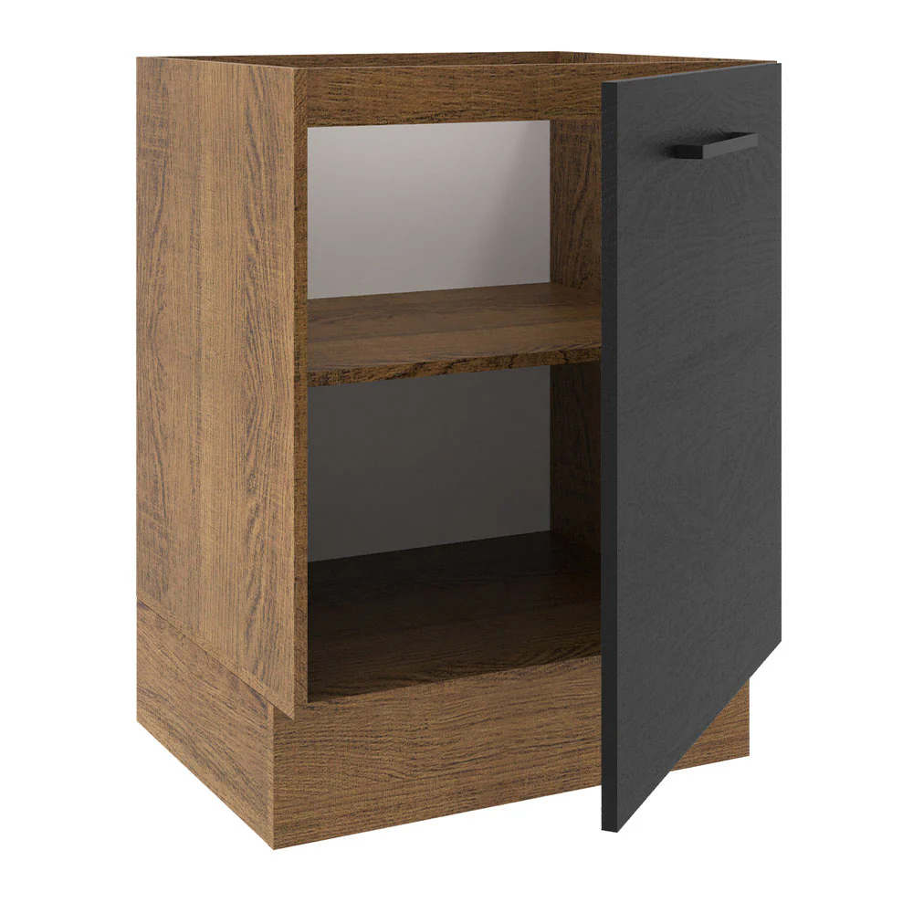 Bajo Mesada Cocina 60 x 60 cm 1 Puerta (Sin Mesada) Marrón/Negro Agata Madesa - Image 6