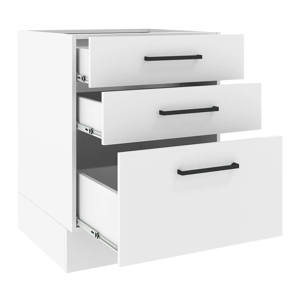 Bajo Mesada Cocina 60 x 60 cm 3 Cajones (Sin Mesada) Blanco Agata Madesa - Image 6
