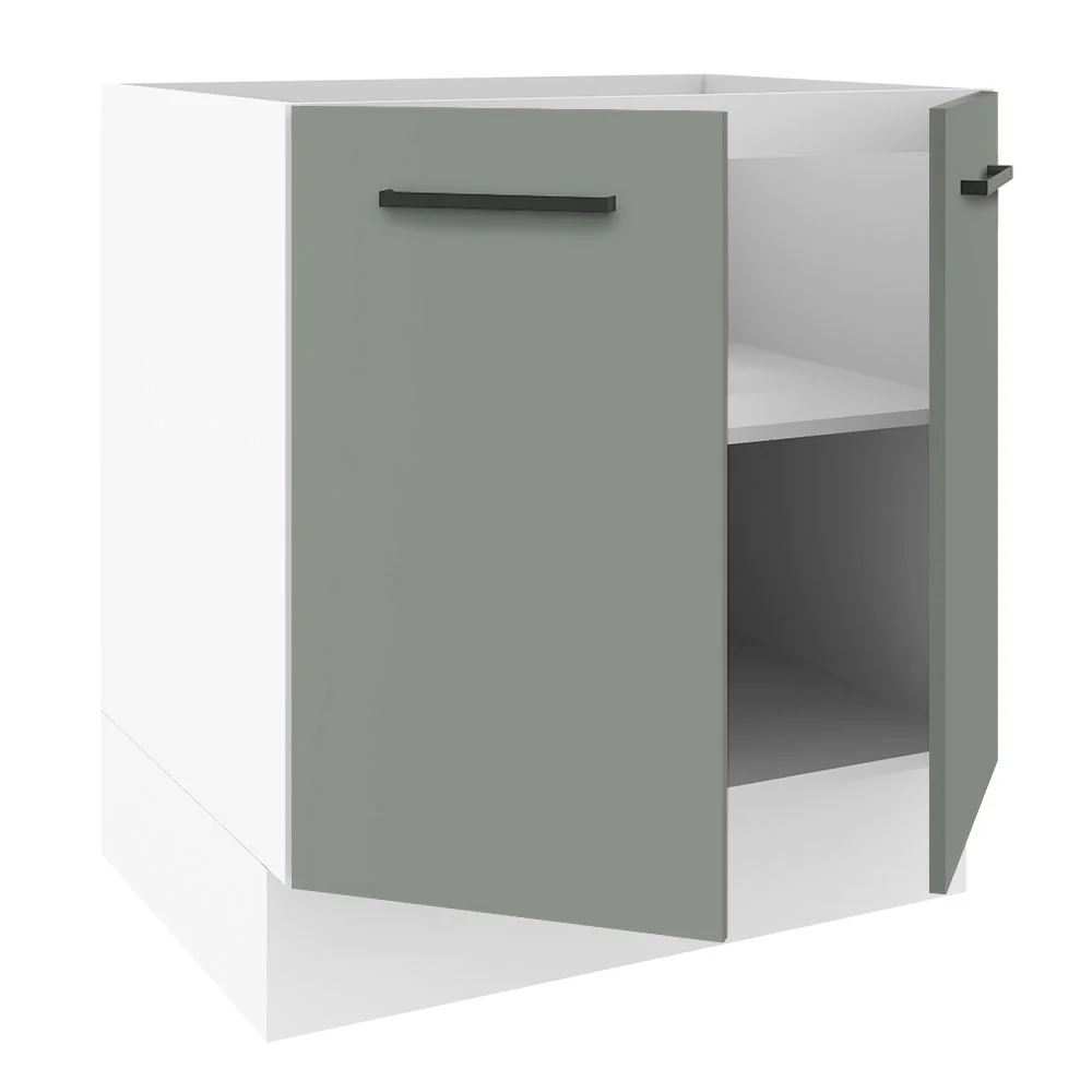 Bajo Mesada Cocina 70 x 60 cm 2 Puertas (Sin Mesada) Blanco/Gris Agata Madesa - Image 6