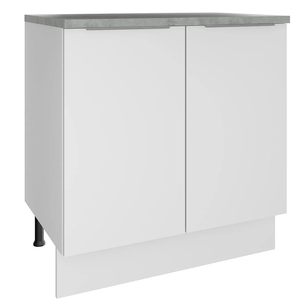 Bajo Mesada Cocina 80 x 60 cm 2 Puertas (Con Mesada) Blanco Stella Madesa