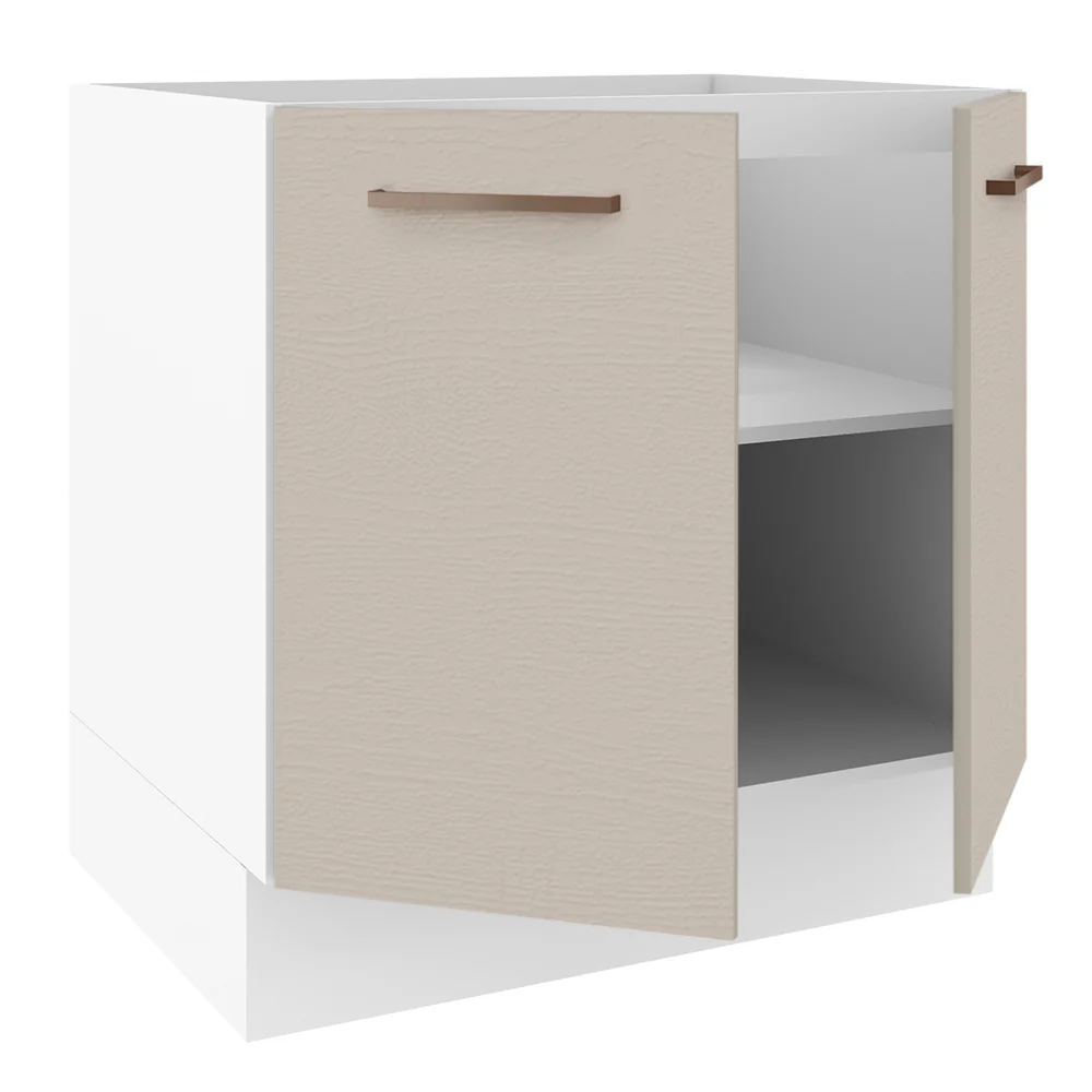 Bajo Mesada Cocina 80 x 60 cm 2 Puertas (Sin Mesada) Blanco/Crema Agata Madesa - Image 6