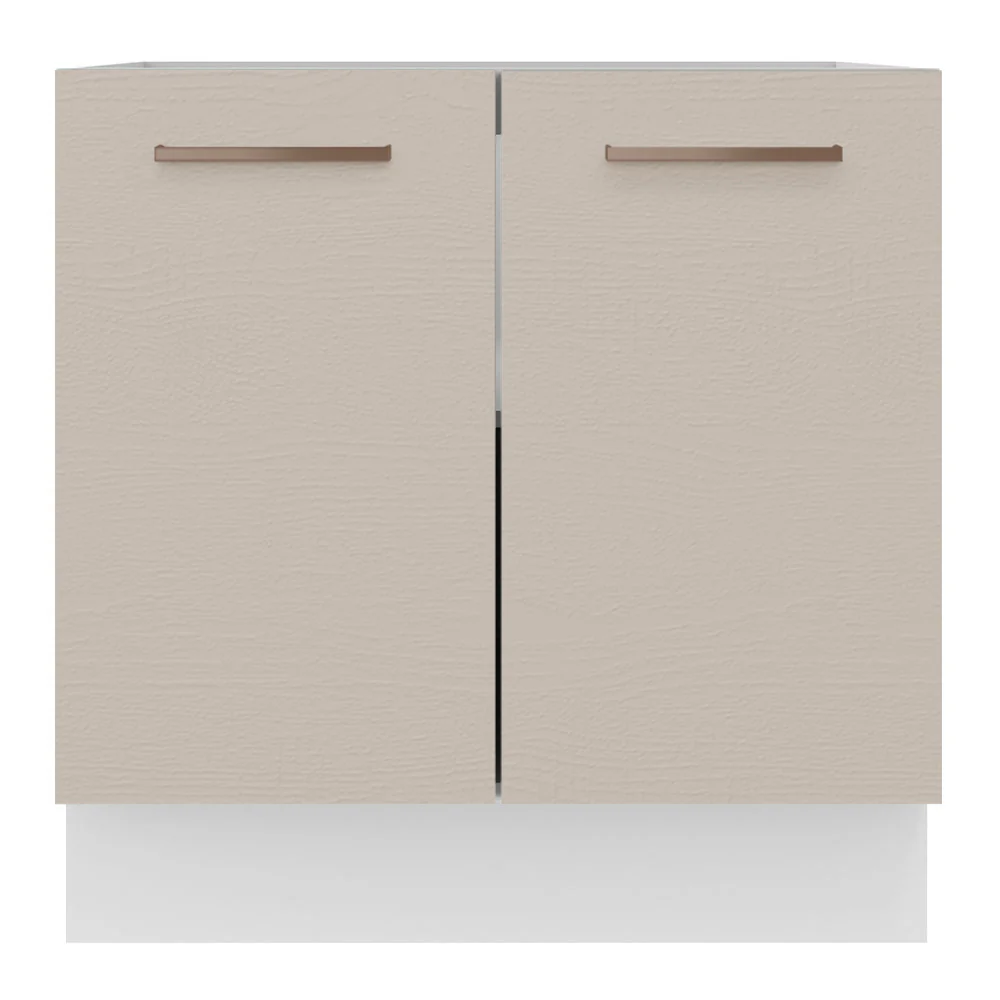Bajo Mesada Cocina 80 x 60 cm 2 Puertas (Sin Mesada) Blanco/Crema Agata Madesa - Image 7