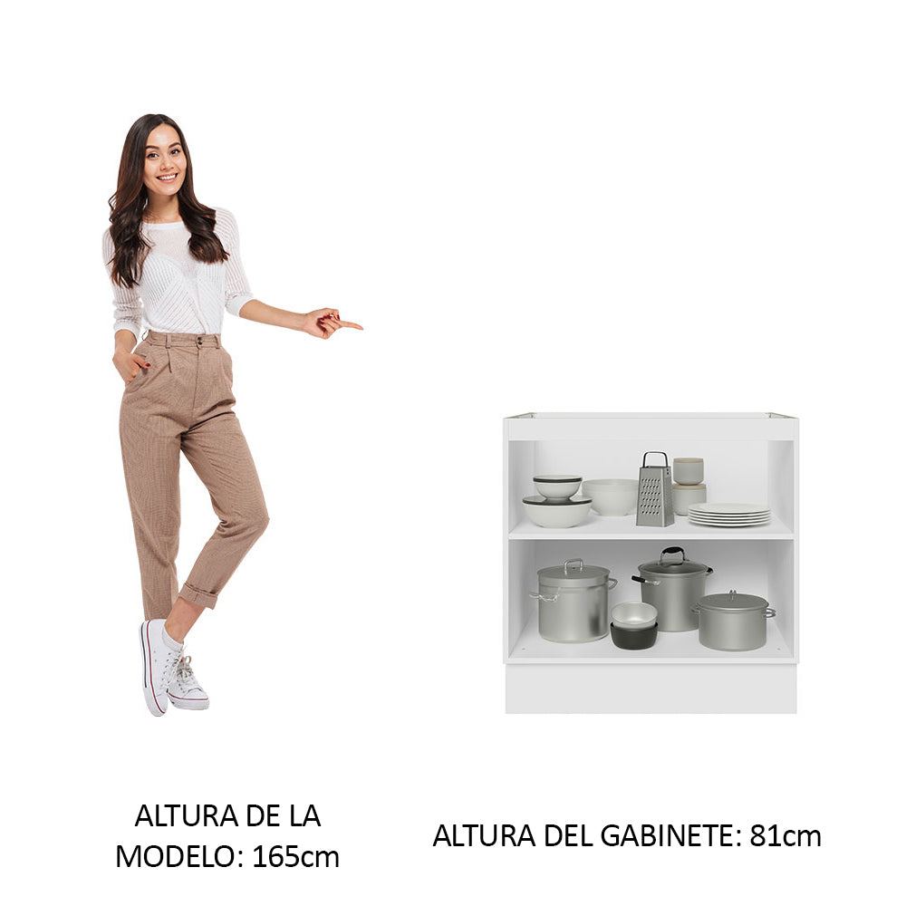 Bajo Mesada Cocina 80 x 60 cm 2 Puertas (Sin Mesada) Blanco Stella Madesa - Image 4