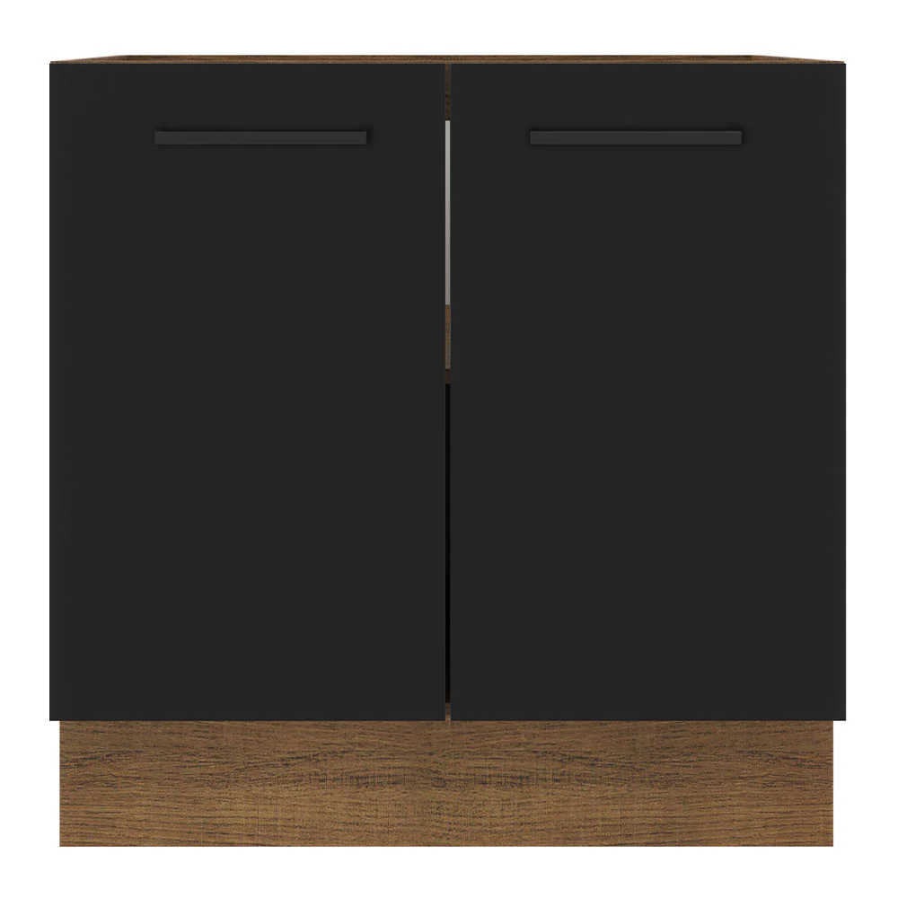 Bajo Mesada Cocina 80 x 60 cm 2 Puertas (Sin Mesada) Marrón/Negro Agata Madesa - Image 7
