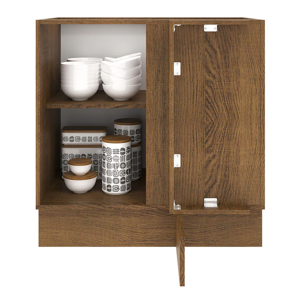 Bajo Mesada Cocina Esquinera 1 Puerta 60 cm Profundidad (Sin Mesada) Marrón/Blanco Agata Madesa - Image 6