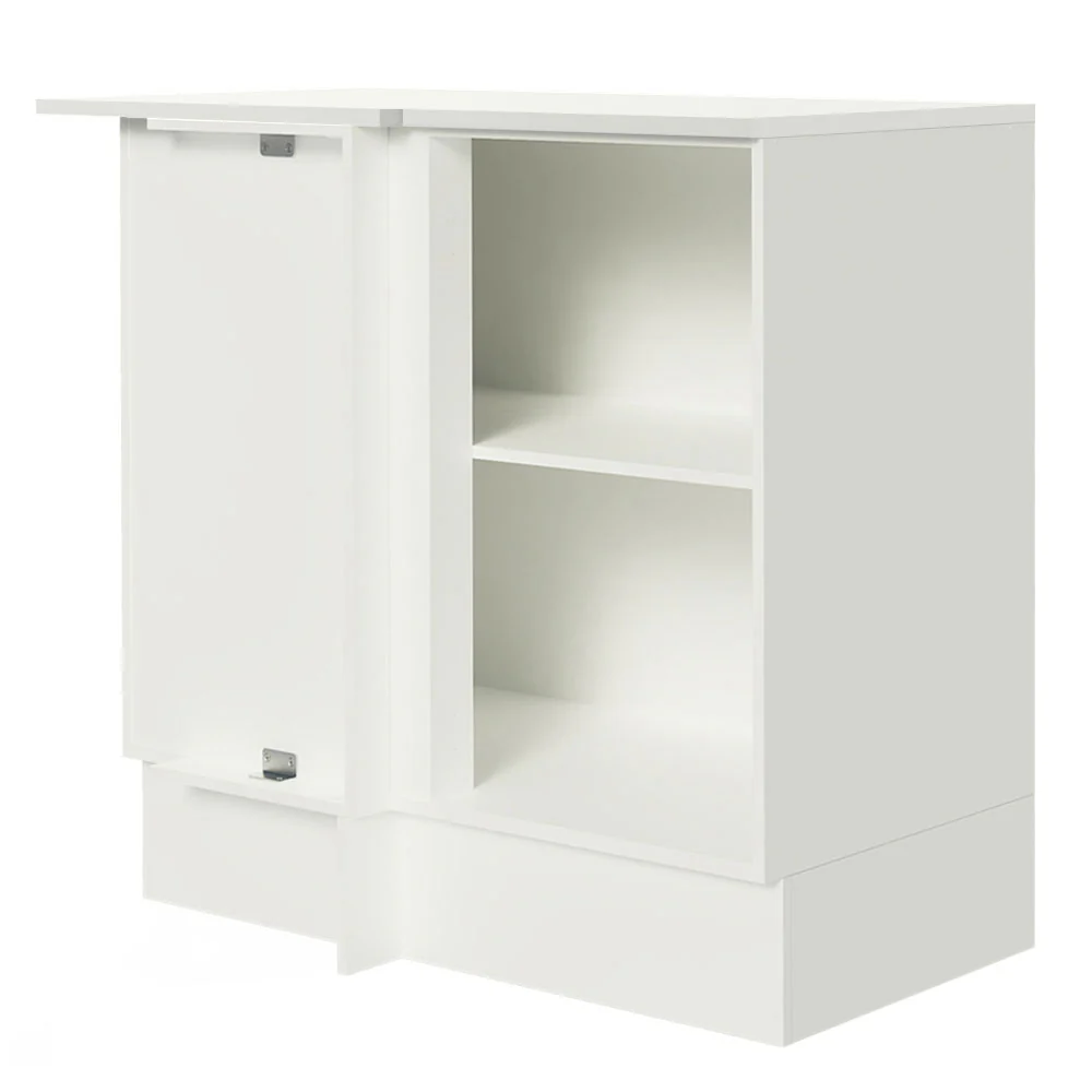 Bajo Mesada Cocina Esquinera 100% MDF con Mesada 1 Puerta Blanco/Marrón Smart Madesa - Image 6