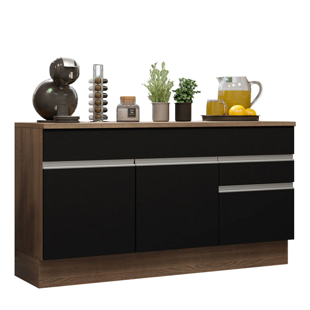 Bajo Mesada Cocina Madesa Glamy 150cm con Tapa Marrón/Negro - Image 3