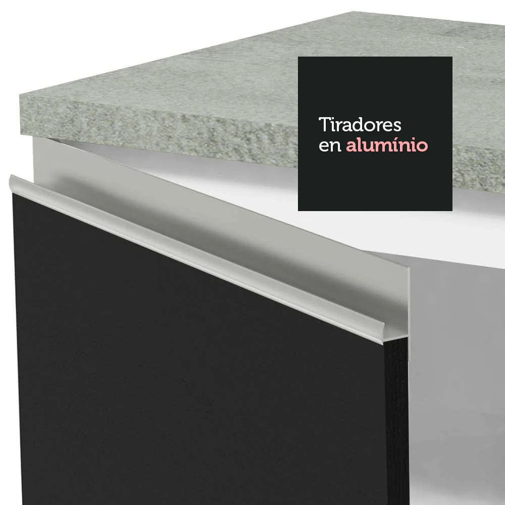 Bajo Mesada Cocina Madesa Glamy 80cm 2 Puertas Blanco/Negro - Image 6