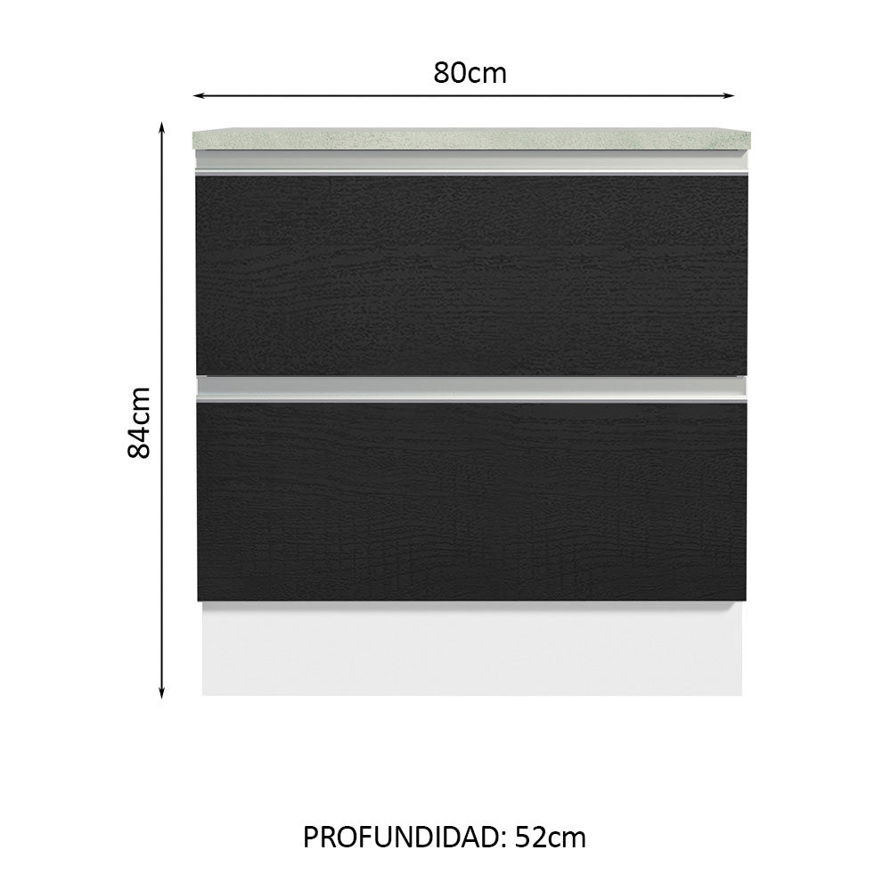 Bajo Mesada Cocina Madesa Glamy 80cm Blanco/Negro - Image 2