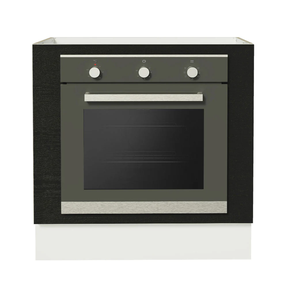Bajo Mesada Cocina para Horno Empotrado 80 x 60 cm Sin Mesada Blanco/Negro Agata, Glamy, Madesa - Image 6