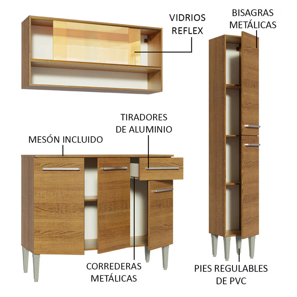 Combo de Cocina 137cm Emilly Art Madesa 04 - Image 5