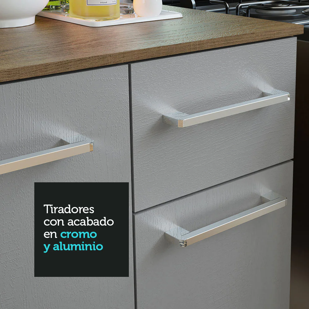 Cocina Compacta 180cm Marrón/Gris Easy Madesa - Image 6