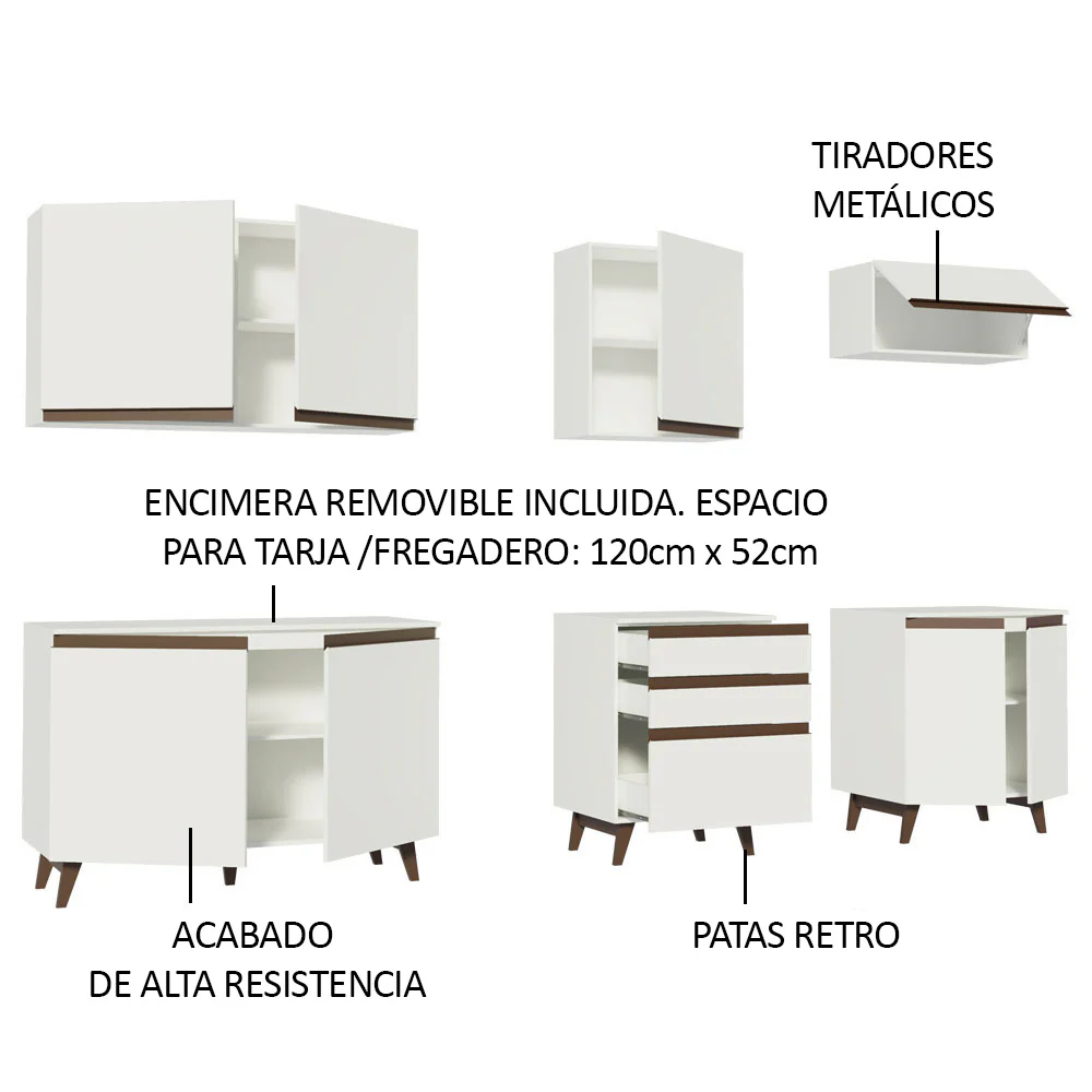Combo completo de Cocina 250cm Blanco Reims Madesa 01 - Image 4