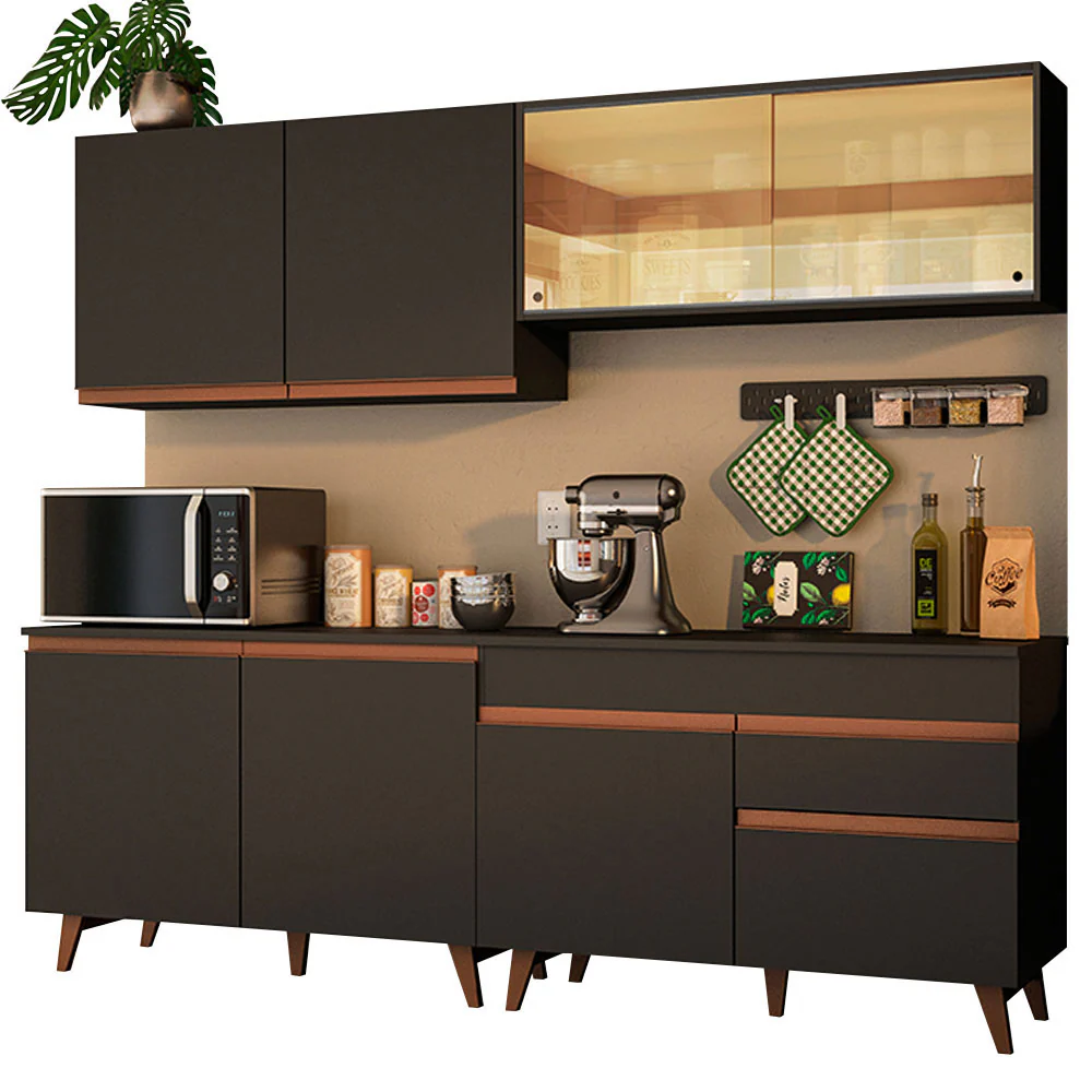 Combo completo de Cocina 240cm Negro Reims Madesa 01 - Image 3