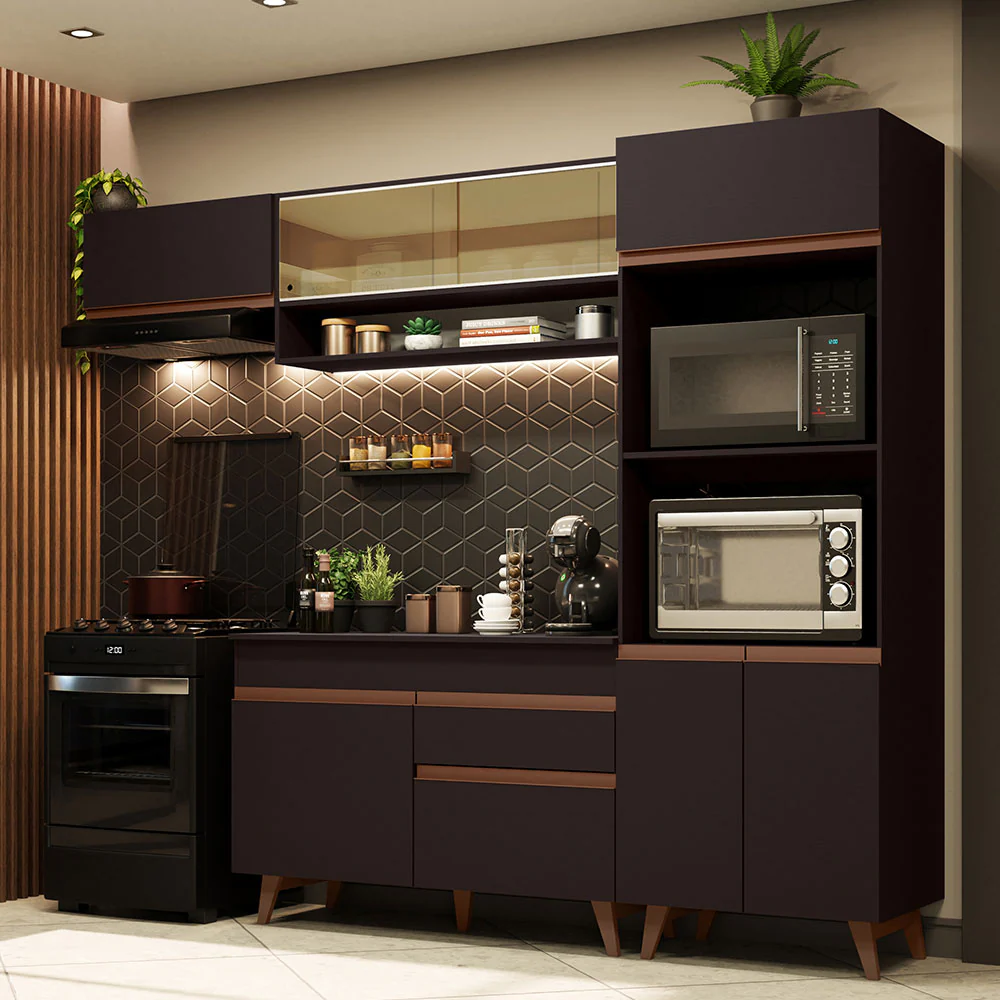Combo completo de Cocina 260cm Negro Reims Madesa 07 - Image 3