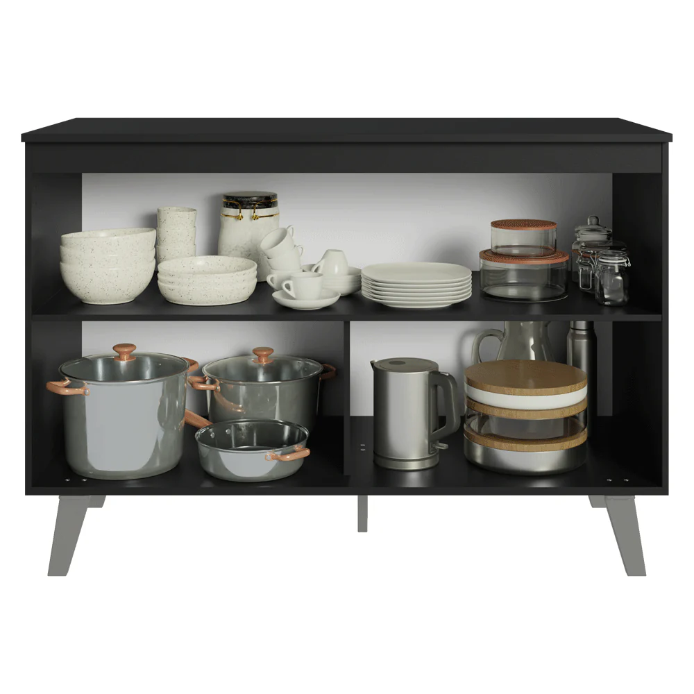 Bajo Mesada de Cocina 120 cm 2 Puertas con Patas Negro Nice Madesa - Image 4