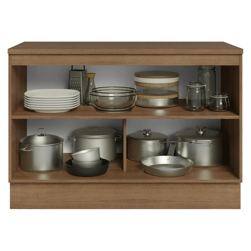 Bajo Mesada Cocina 120 x 60 cm 2 Puertas (con Mesada) Marrón/Verde Vik Madesa - Image 4