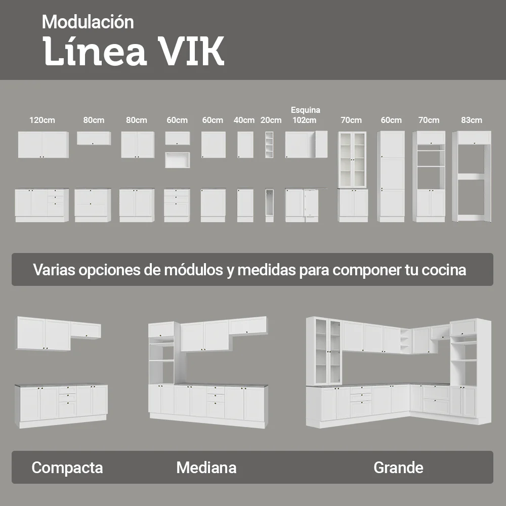 Bajo Mesada de Cocina 35 x 60 cm 1 Puerta (Sin Mesada) Blanco Vik Madesa - Image 9