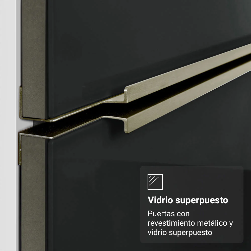 Bajo Mesada de Cocina 40 cm 1 Puerta Blanco/Negro Lux Madesa - Image 7