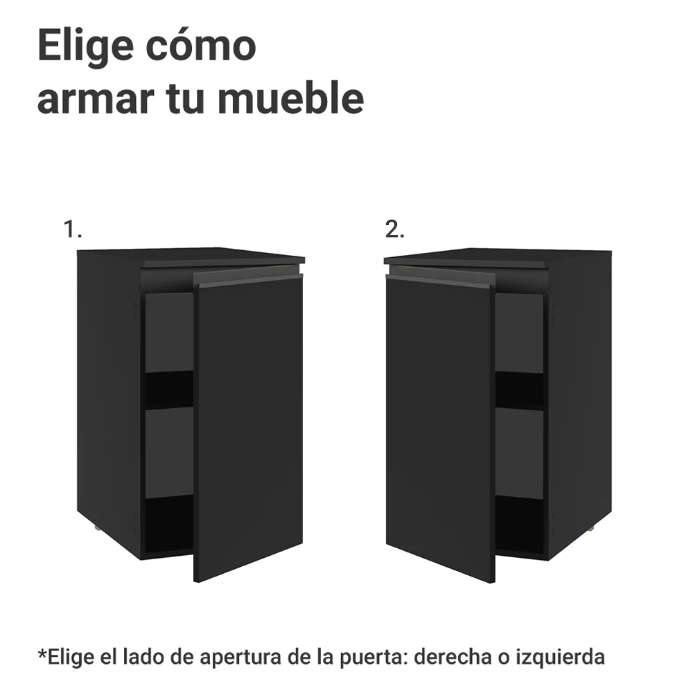 Bajo Mesada de Cocina 40 cm 1 Puerta Flotante Negro Nice Madesa - Image 4