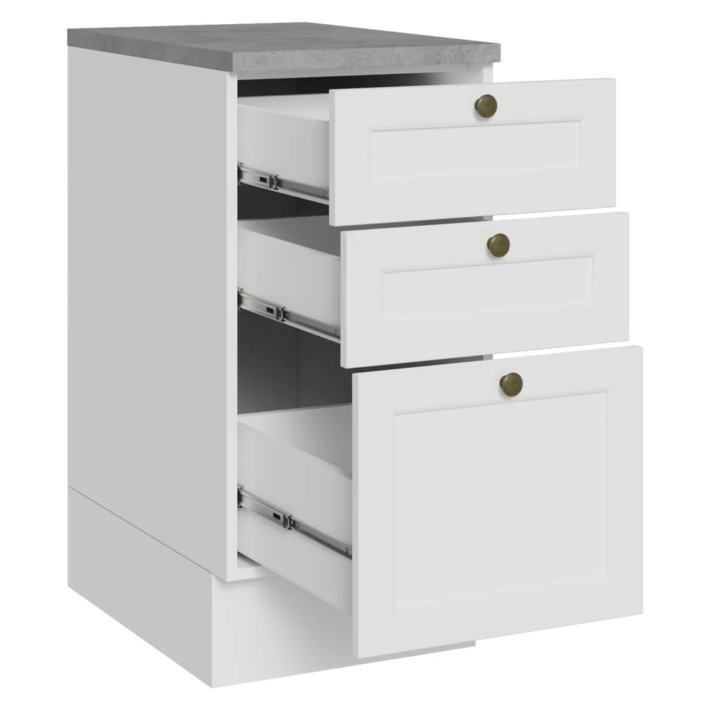 Bajo Mesada de Cocina 40 cm 3 Cajones Blanco Vik Madesa - Image 9
