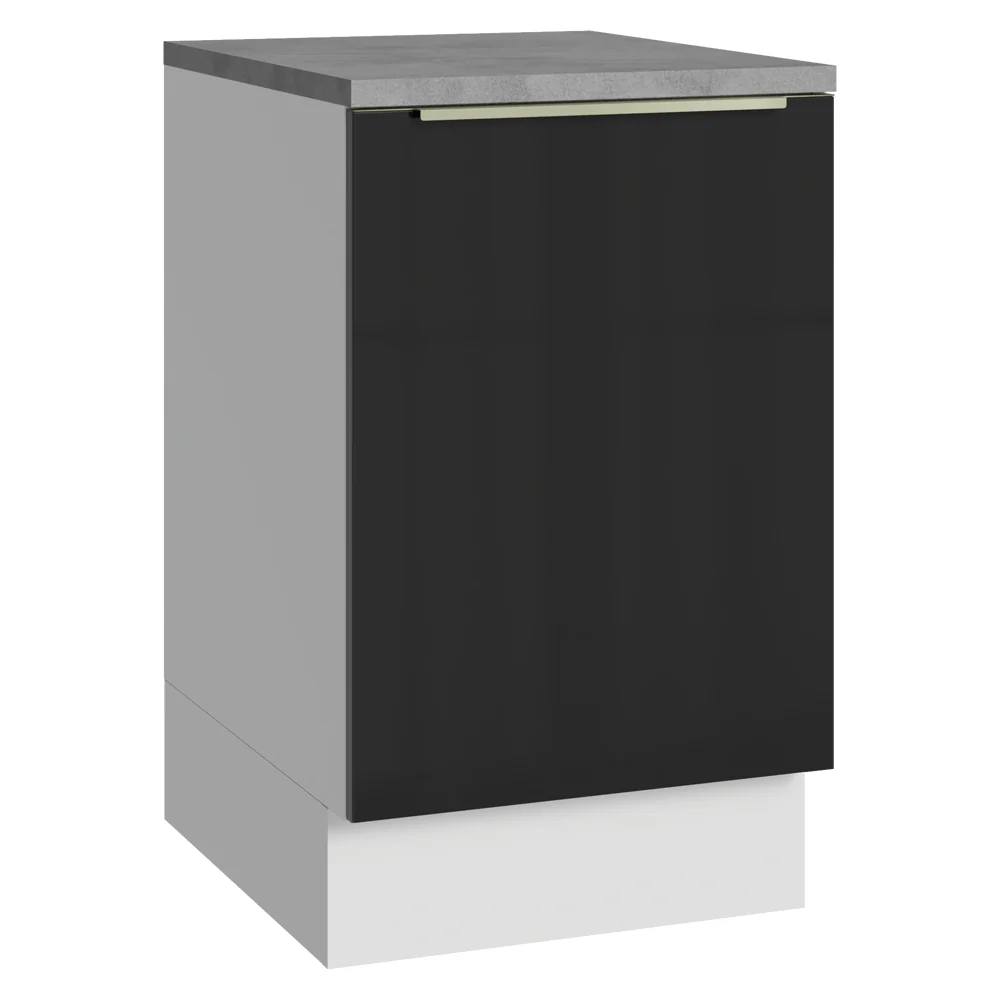 Bajo Mesada de Cocina 50 cm 1 Puerta Blanco/Negro Lux Madesa