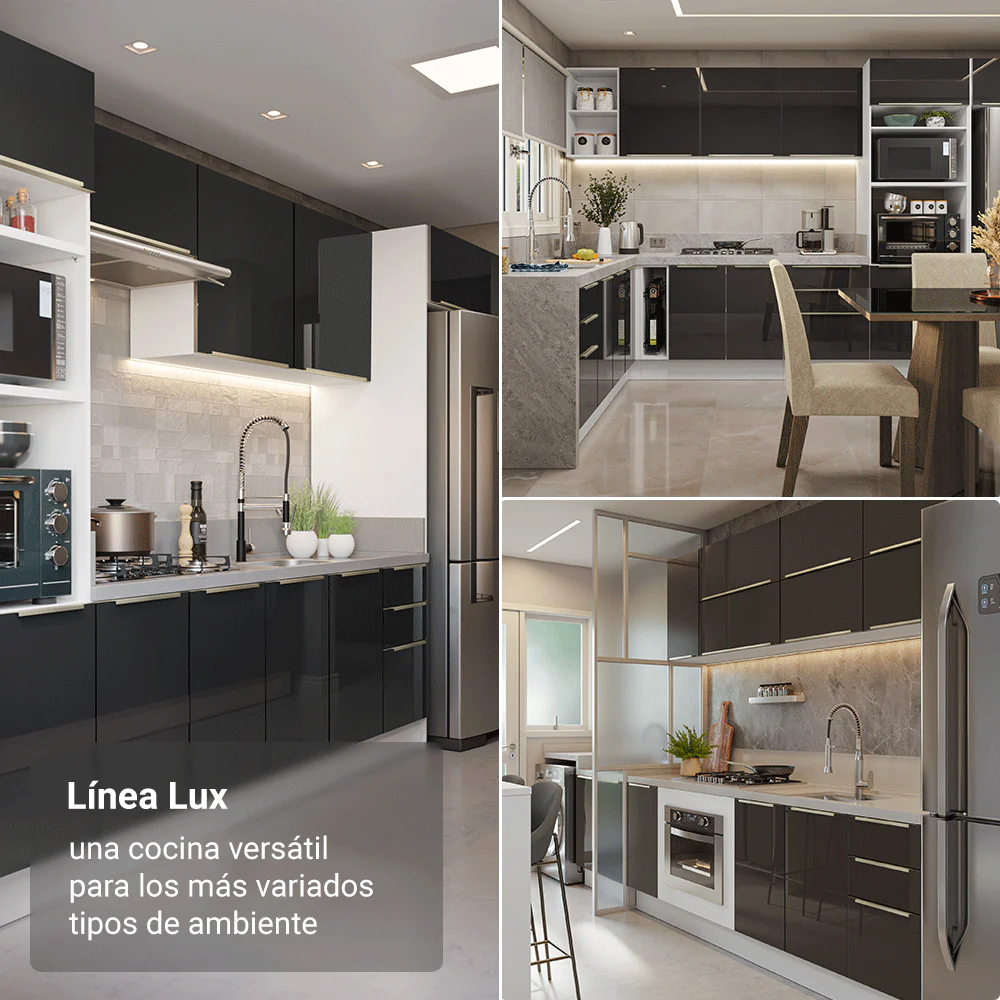 Bajo Mesada de Cocina 50 cm 1 Puerta Blanco/Negro Lux Madesa - Image 5