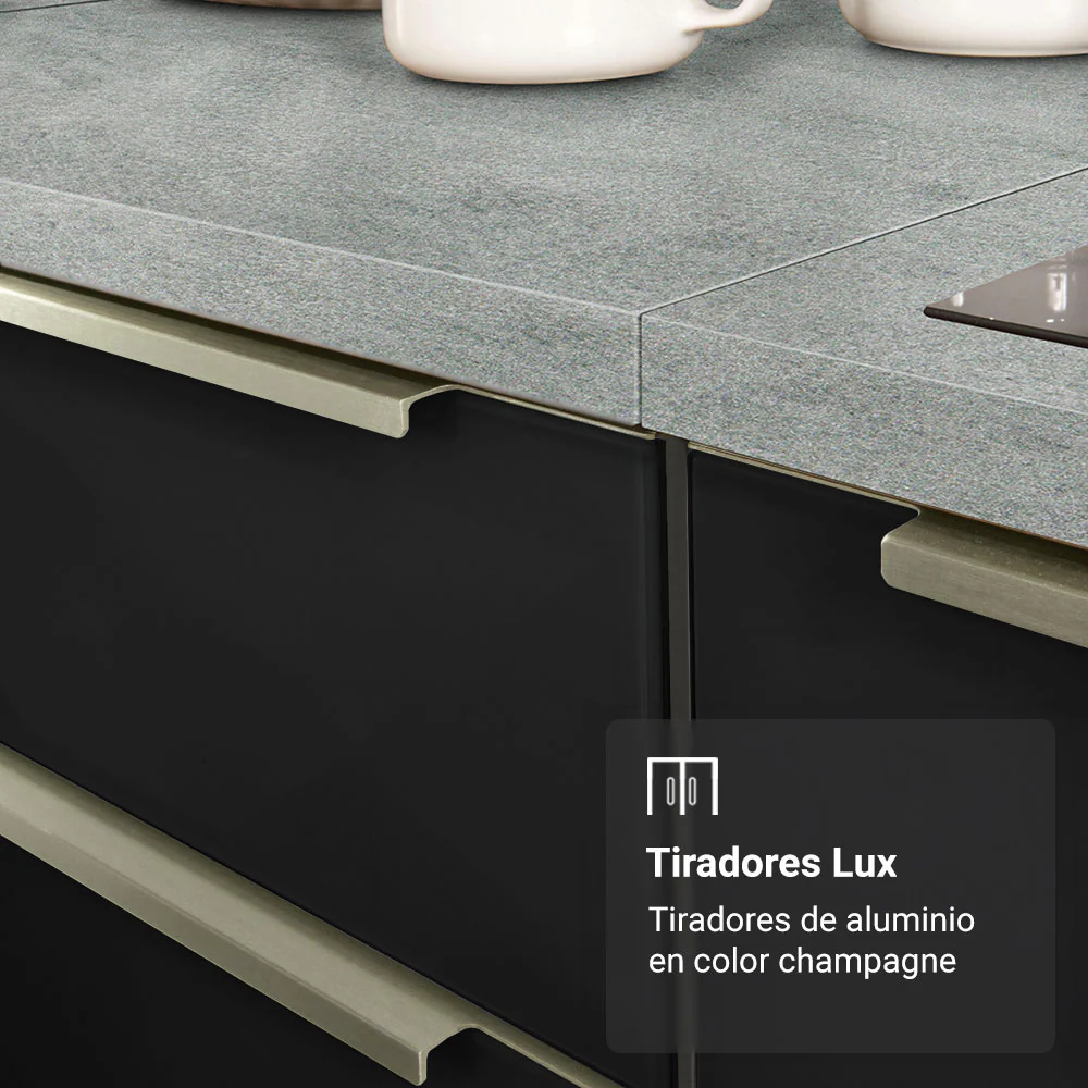 Bajo Mesada de Cocina 50 cm 1 Puerta Blanco/Negro Lux Madesa - Image 6