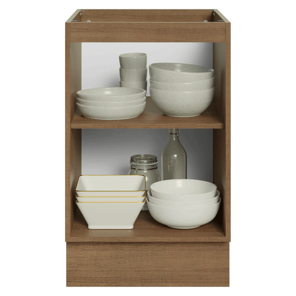 Bajo Mesada de Cocina 50 cm 1 Puerta (Sin Mesada) Marrón/Negro Lux Madesa - Image 4